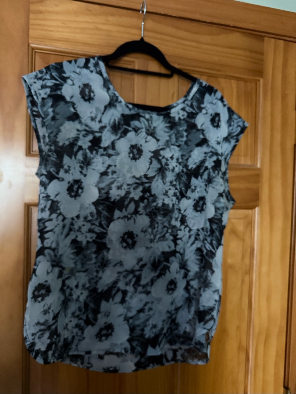 Truth Black and Gray Floral Cap-Sleeve Tee